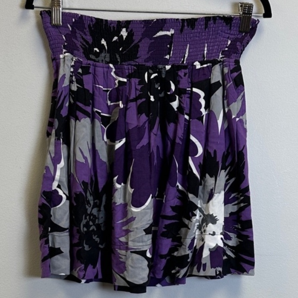Elle Purple and Black Textured Fabric Women’s Small Mini Skirt
